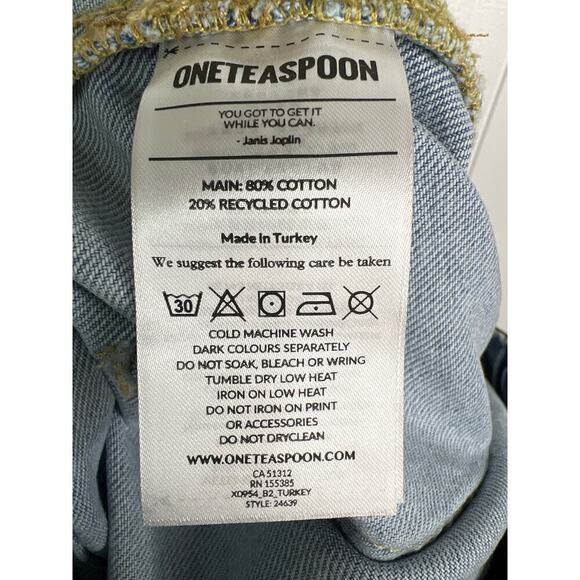 One Teaspoon Ace Boyfriend Shabbies in Best Blue Recycled Cotton NWT Size Large - Picture 11 of 11